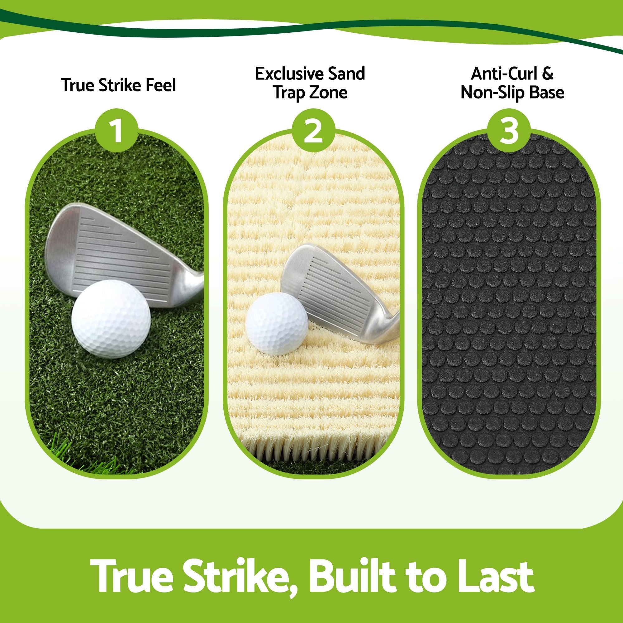Everfit Golf Hitting Mat Practice Turf 4 in 1 Foldable Training Aid Backyard