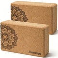 Aumerage Natural Cork Yoga Blocks 2 Pcs – High-Density, Non-Slip Yoga Blocks for Balance, Strength & Flexibility Training