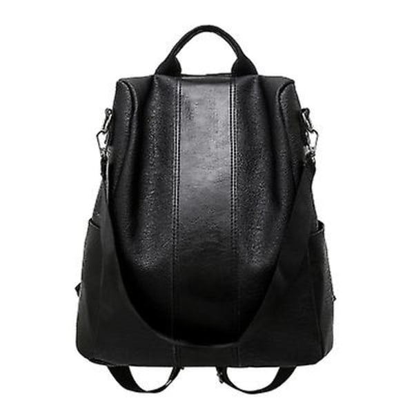 Women's Backpack Women's Leather Backpack School Bag Black/Brown Large Capacity All Match Fashion 1st Black