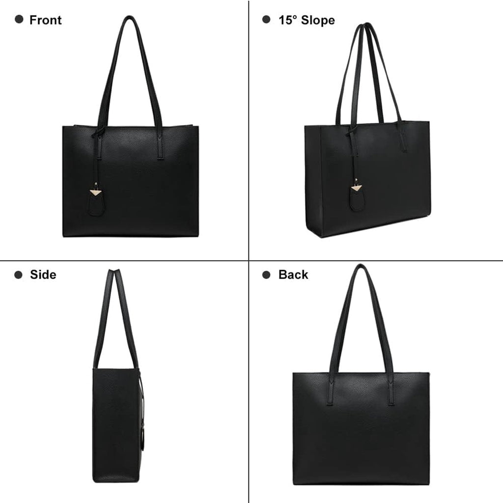 Handbags, large women's shopping bags, fashion, school, work, casual bags with zipper, A-black, western style