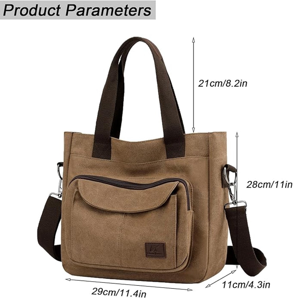 Handbags, shopping bags, women's canvas tote bags, shoulder bags, casual crossbody bags, multi-compartment handbags, vintage style, suitable for work, travel or university