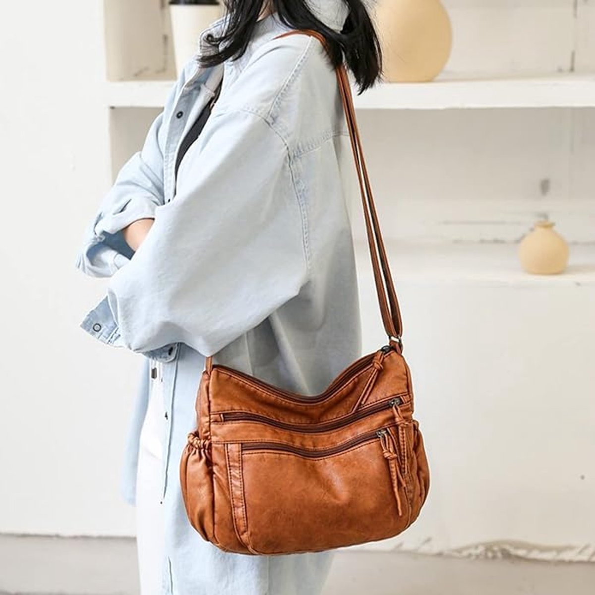Handbags, small crossbody phone bag, mobile phone case, leather shoulder bag with wide strap