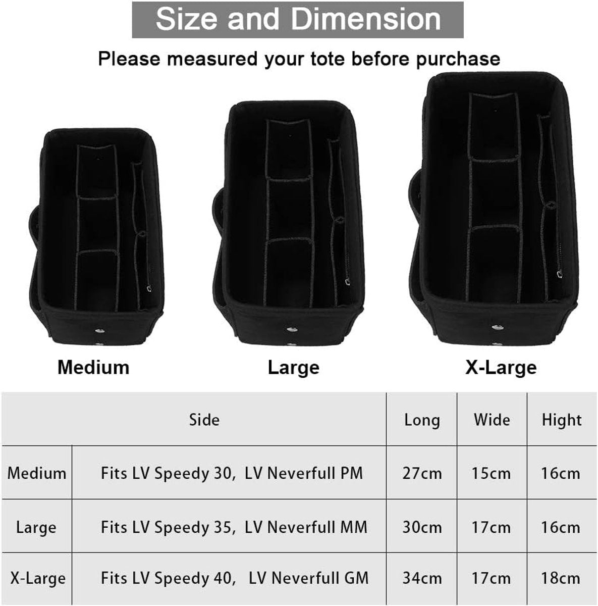 Handbags, shopping bags, women's bag with storage pouch, black
