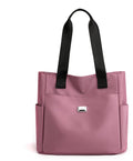 Women's nylon handbags, lightweight handbag with multiple pockets, large waterproof shoulder bag, black