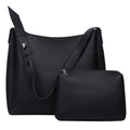 2-Piece Women's Bucket Bag Set, Vintage Shoulder Tote and Crossbody Handbag, Black