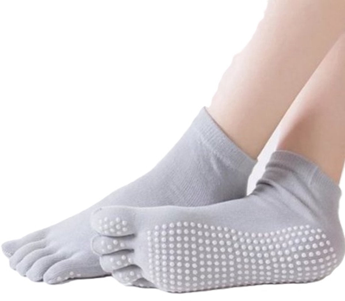 Full Toe Yoga Socks | Full Toe Yoga Sock | With Anti-Slip Bottom | Anti-Slip Socks | Pilates Socks | Size 36-40 | Grey