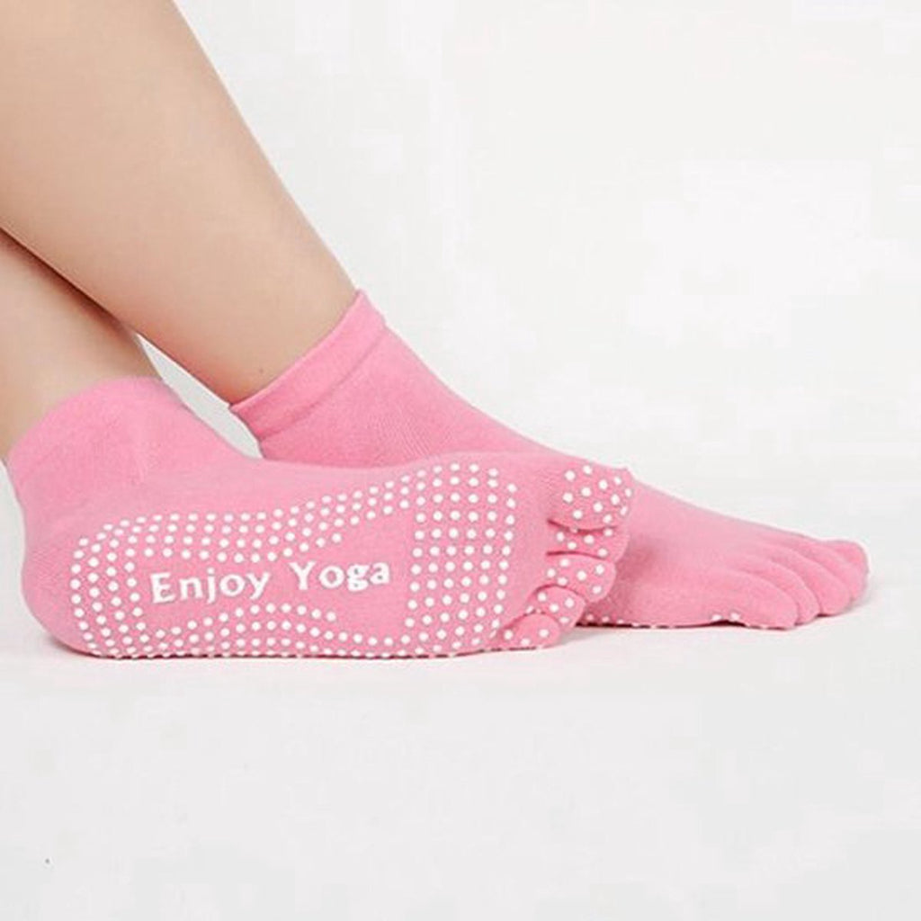 Full Toe Yoga Socks | Full Toe Yoga Sock | With Anti-Slip Bottom | Anti-Slip Socks | Pilates Socks | Size 36-40 | Pink