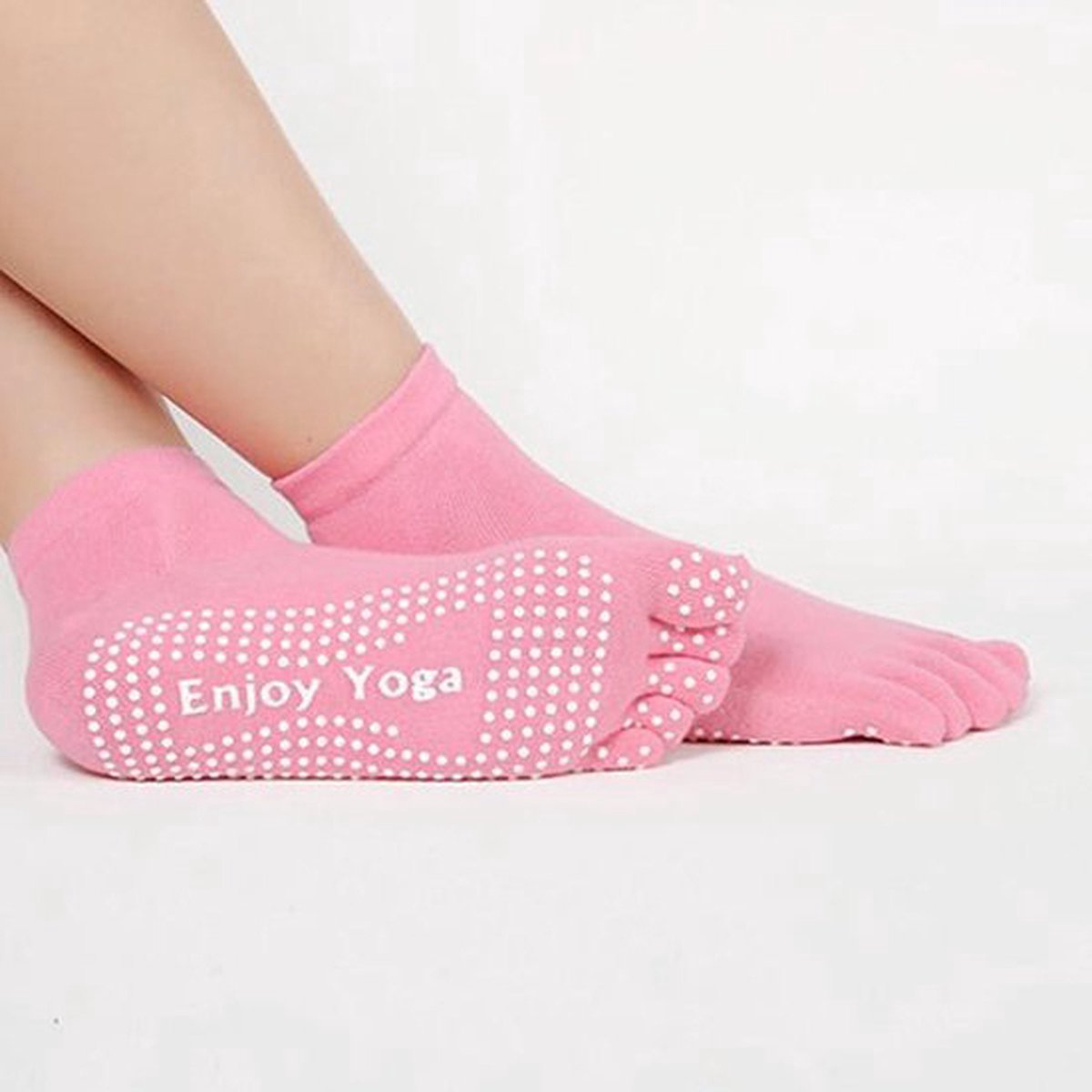 Full Toe Yoga Socks | Full Toe Yoga Sock | With Anti-Slip Bottom | Anti-Slip Socks | Pilates Socks | Size 36-40 | Pink