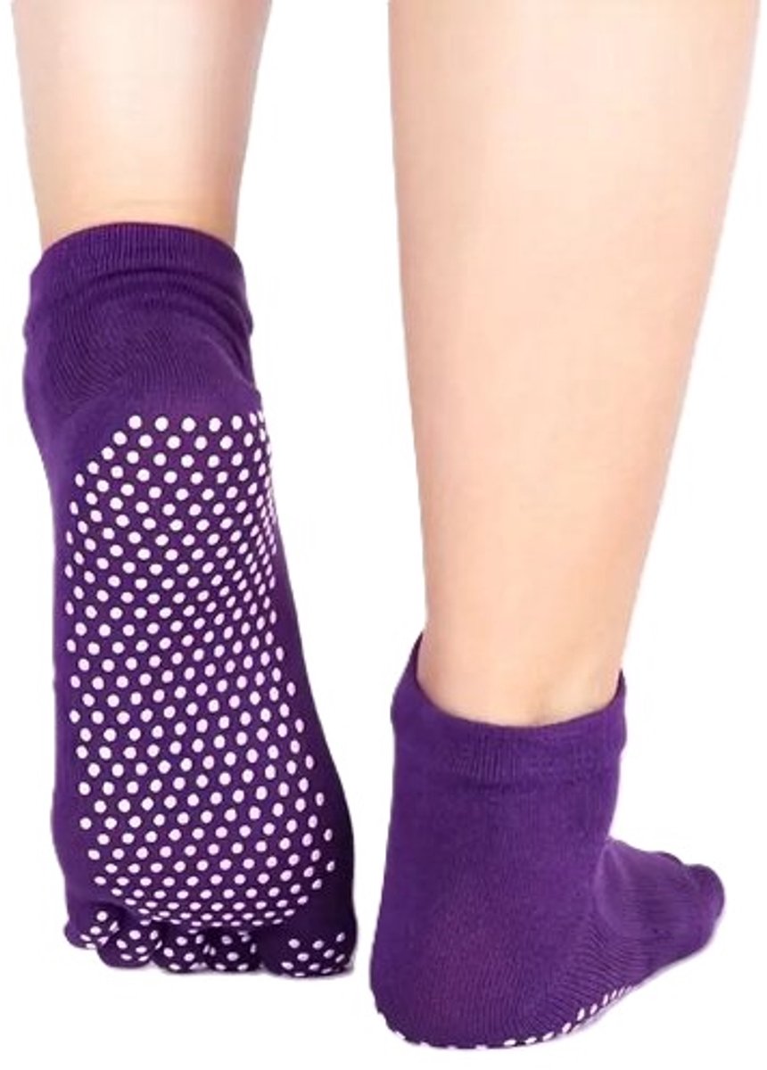 Full Toe Yoga Socks | Full Toe Yoga Sock | With Anti-Slip Bottom | Anti-Slip Socks | Pilates Socks | Size 36-40 | Purple