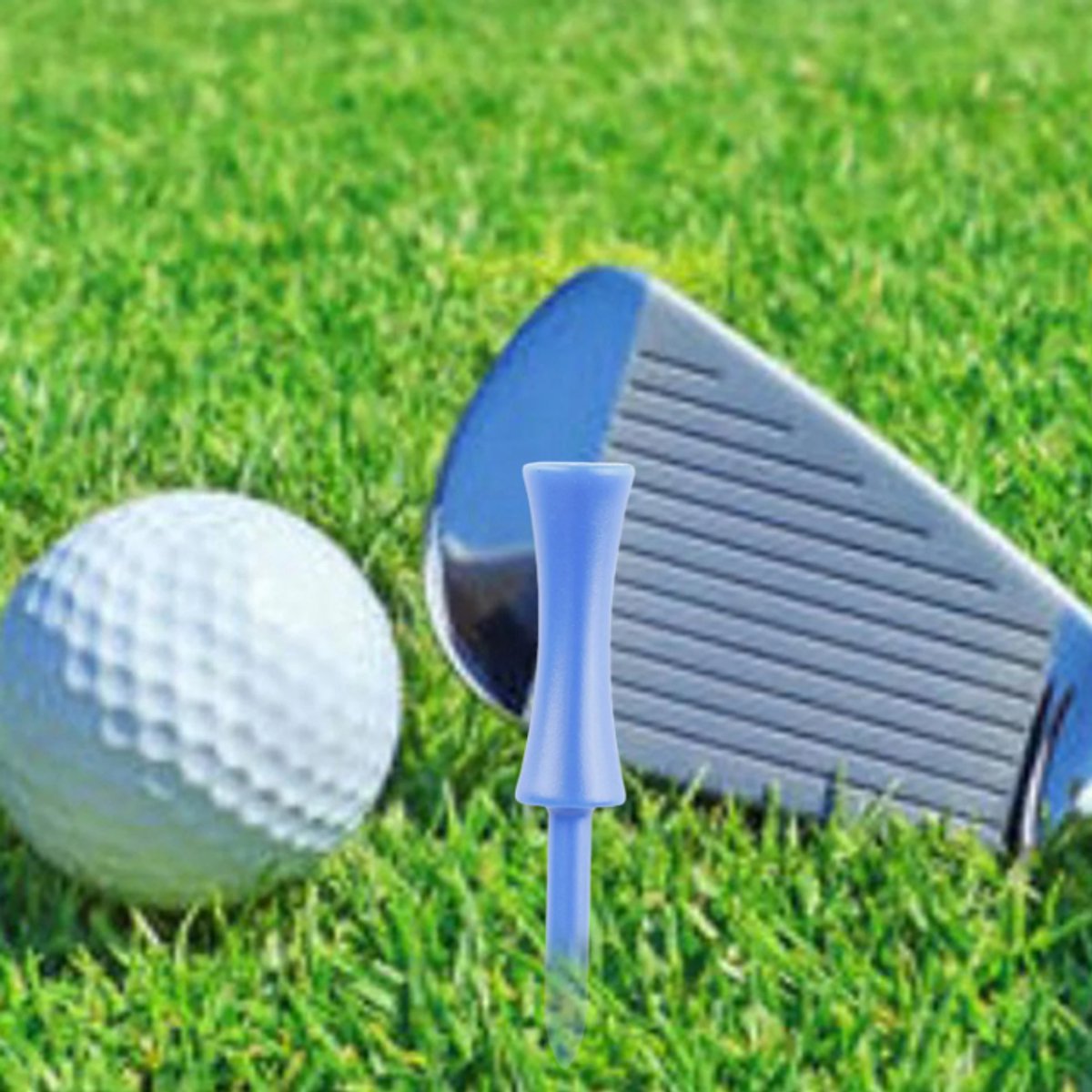 Plastic Golf Tees 100-piece – Blue, 68mm, random color – Golf accessories – Golf set – Golf tee