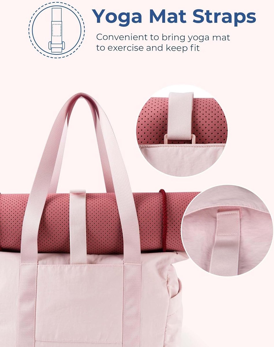 Women's Handbags - Women's Shopper Bag with Zipper - Large Shoulder Bag / Women's Handbag - School Bag - Shoulder Bag - Laptop Bag - Women's Bag - Handbag - Shopper - Weekend Bag - Shopping Bag - Beach Bag - Yoga / Fitness / Travel - Pink