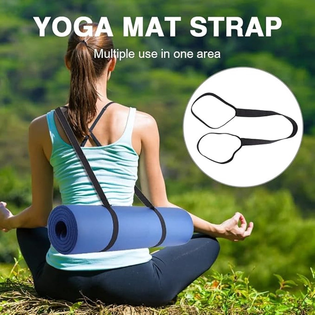 Yoga Strap - Yoga Belt - Yoga Strap - Carrying Strap - Strap For Yoga Mat - Yoga Mat Carrying Strap - Strap For Yoga Mat - For Extra Thick Mat -Workout Gear - For All Mats - Adjustable - Black