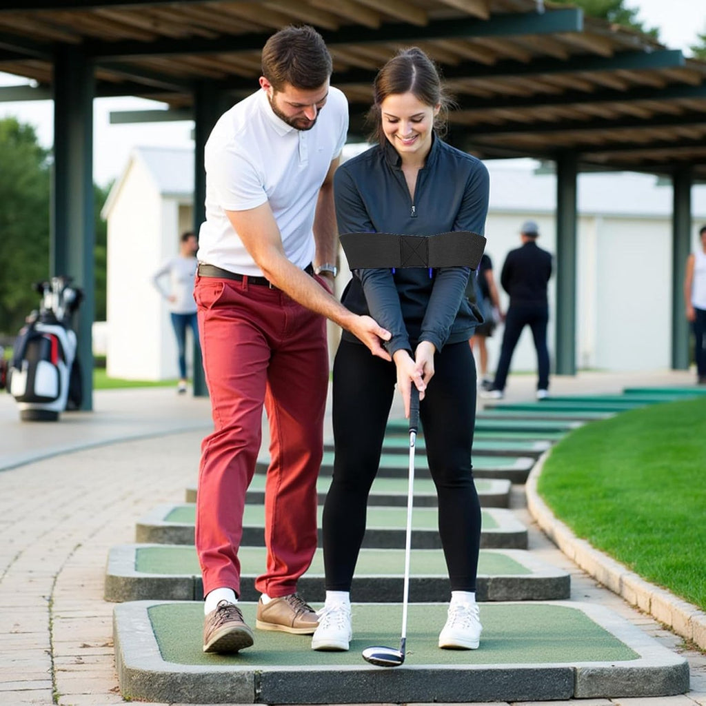2 pieces - Golf Swing Training Band - golf swing training aids - golf swing trainer - golf training aids - golf accessories for beginners - for movement correction - for men, women and children - 35*7 cm - black