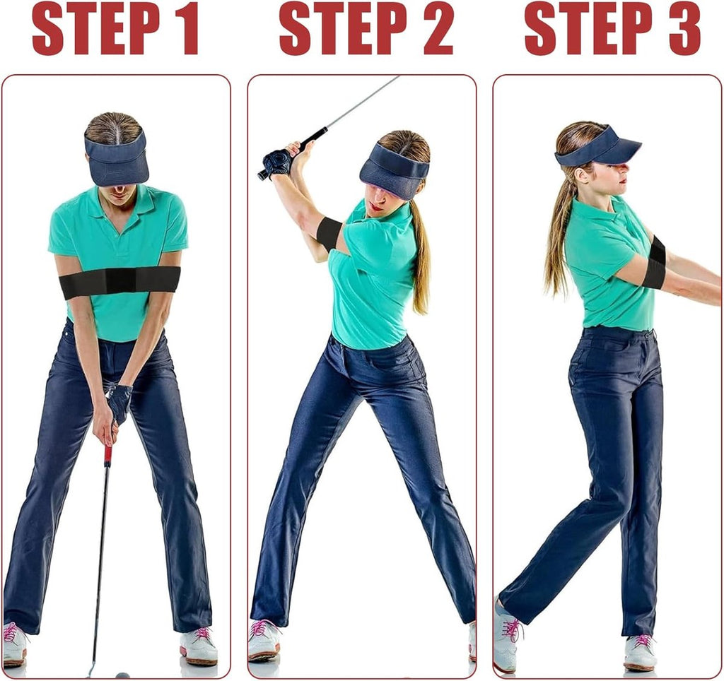 2 pieces - Golf Swing Training Band - golf swing training aids - golf swing trainer - golf training aids - golf accessories for beginners - for movement correction - for men, women and children - 35*7 cm - black
