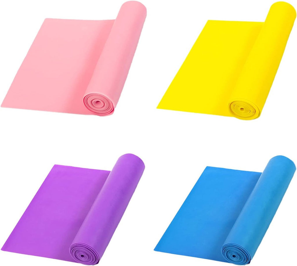4 pieces - fitness resistance bands - yoga tension bands - elastic resistance bands - resistance bands - training bands - stretch band - exercise bands - strength training - yoga band - adjustable - for physiotherapy, yoga and pilates - 150*15 cm