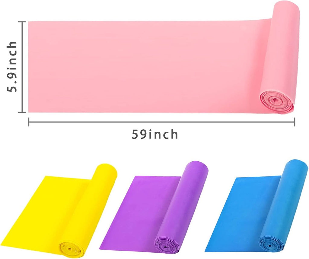 4 pieces - fitness resistance bands - yoga tension bands - elastic resistance bands - resistance bands - training bands - stretch band - exercise bands - strength training - yoga band - adjustable - for physiotherapy, yoga and pilates - 150*15 cm
