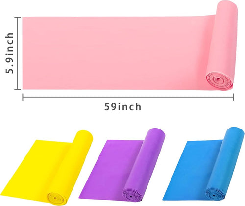 4 pieces - fitness resistance bands - yoga tension bands - elastic resistance bands - resistance bands - training bands - stretch band - exercise bands - strength training - yoga band - adjustable - for physiotherapy, yoga and pilates - 150*15 cm