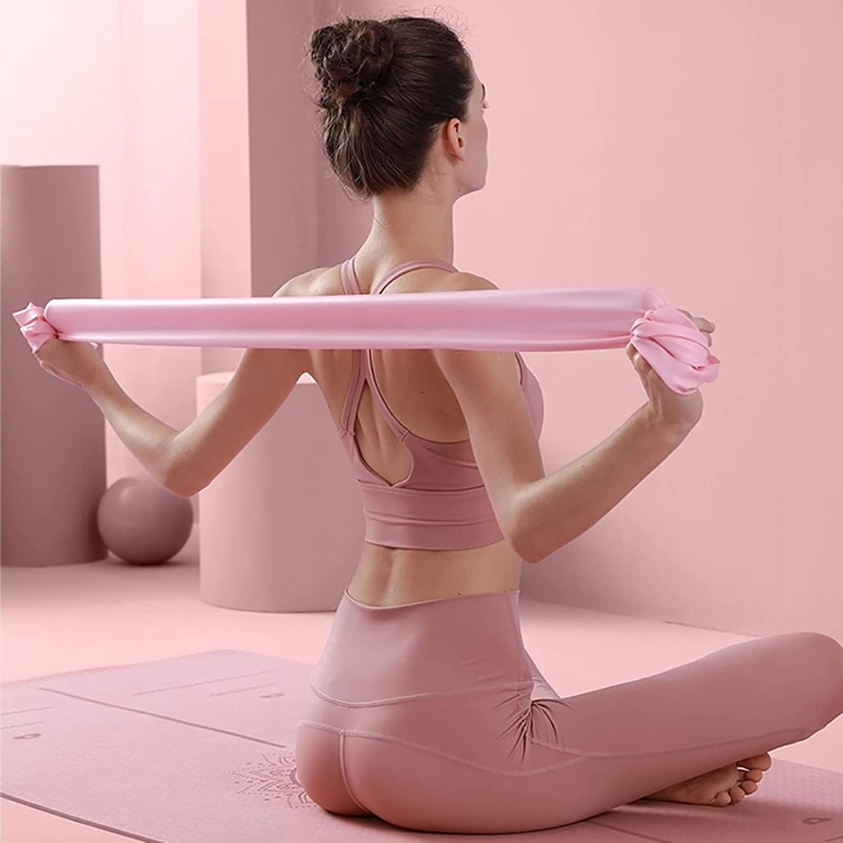 4 pieces - fitness resistance bands - yoga tension bands - elastic resistance bands - resistance bands - training bands - stretch band - exercise bands - strength training - yoga band - adjustable - for physiotherapy, yoga and pilates - 150*15 cm