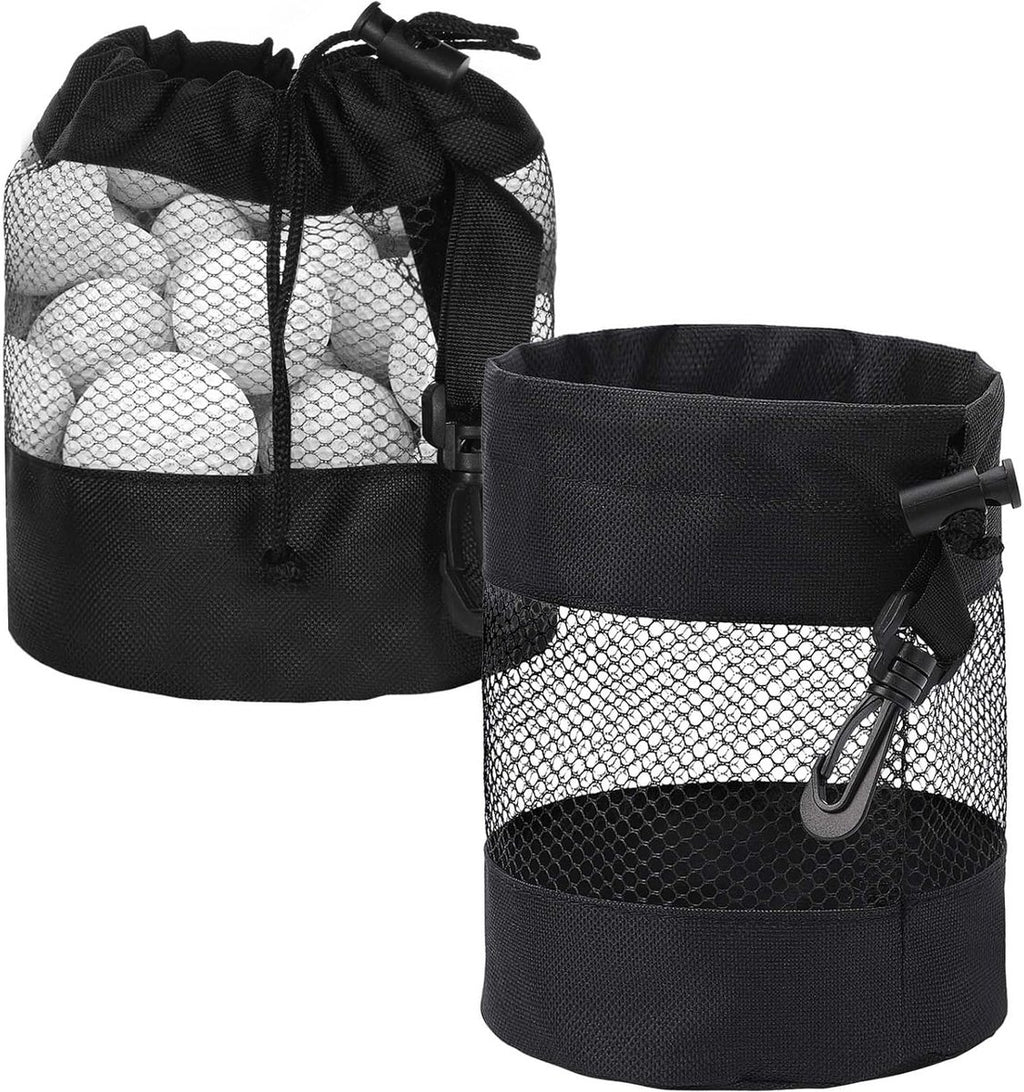 pieces - 14*14*16.5 cm - golf ball storage bag - golf bag - nylon mesh ball bag - with drawstring - golf ball sack - golf storage - mesh bags for golf accessories - black