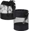pieces - 14*14*16.5 cm - golf ball storage bag - golf bag - nylon mesh ball bag - with drawstring - golf ball sack - golf storage - mesh bags for golf accessories - black
