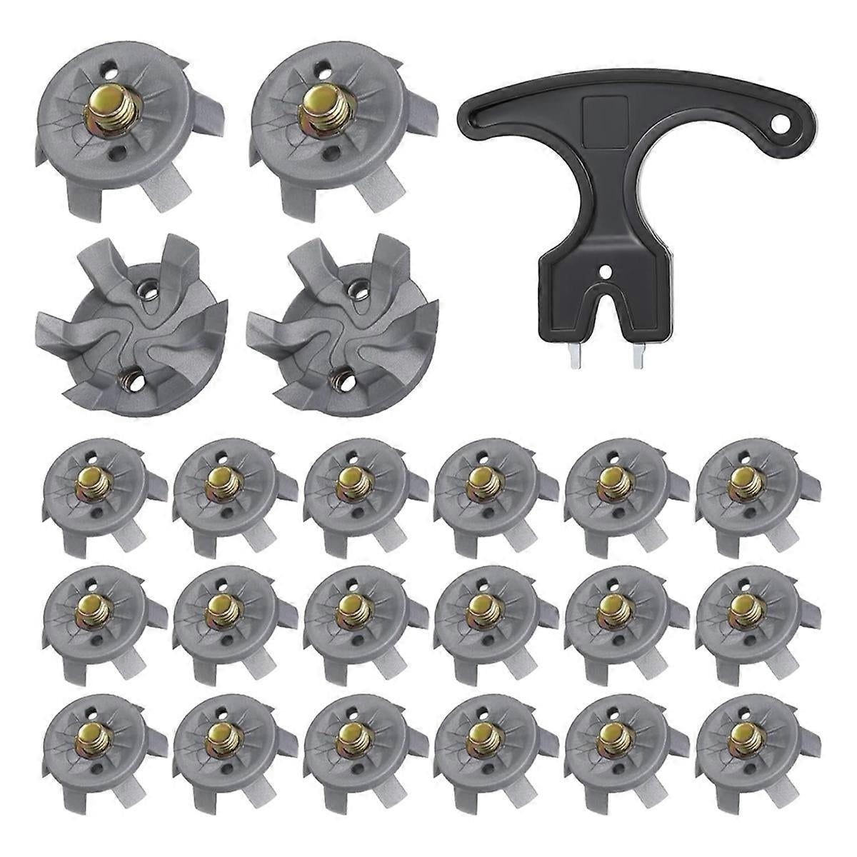 Golf Spikes Set Includes 30 Pcs Golf Studs Replacement Golf Studs Spanner Metal Thread Screw 6mm Dia Golf Spike too-xindaren