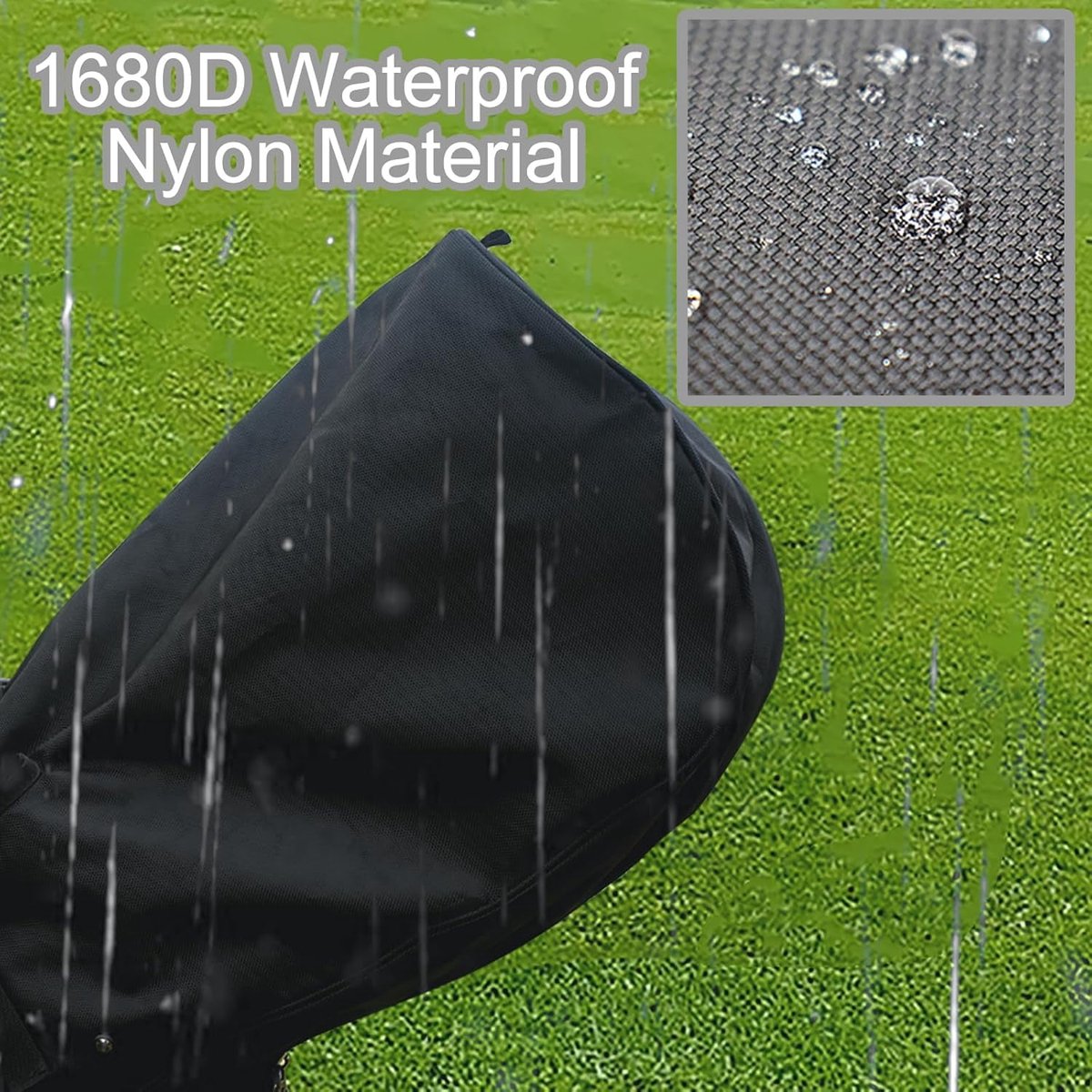 Golf Bag Cover - Waterproof Rain Cover - Golf Bag Rain Cover - Fits Almost All Travel Bags Golf Bag - Carrying Cart for Men and Women Golfers (Color: Canvas Black)