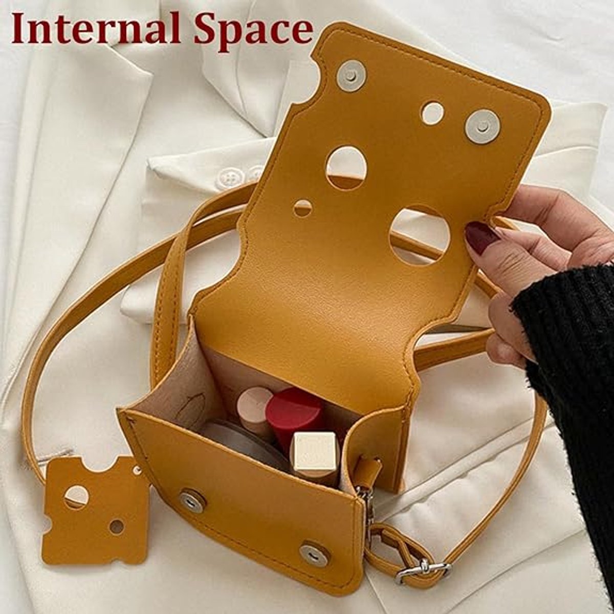 Storage Bag - Shoulder Bag - Mini Shoulder Bag - Cheese-shaped - Women's Fashion Bag (Square)