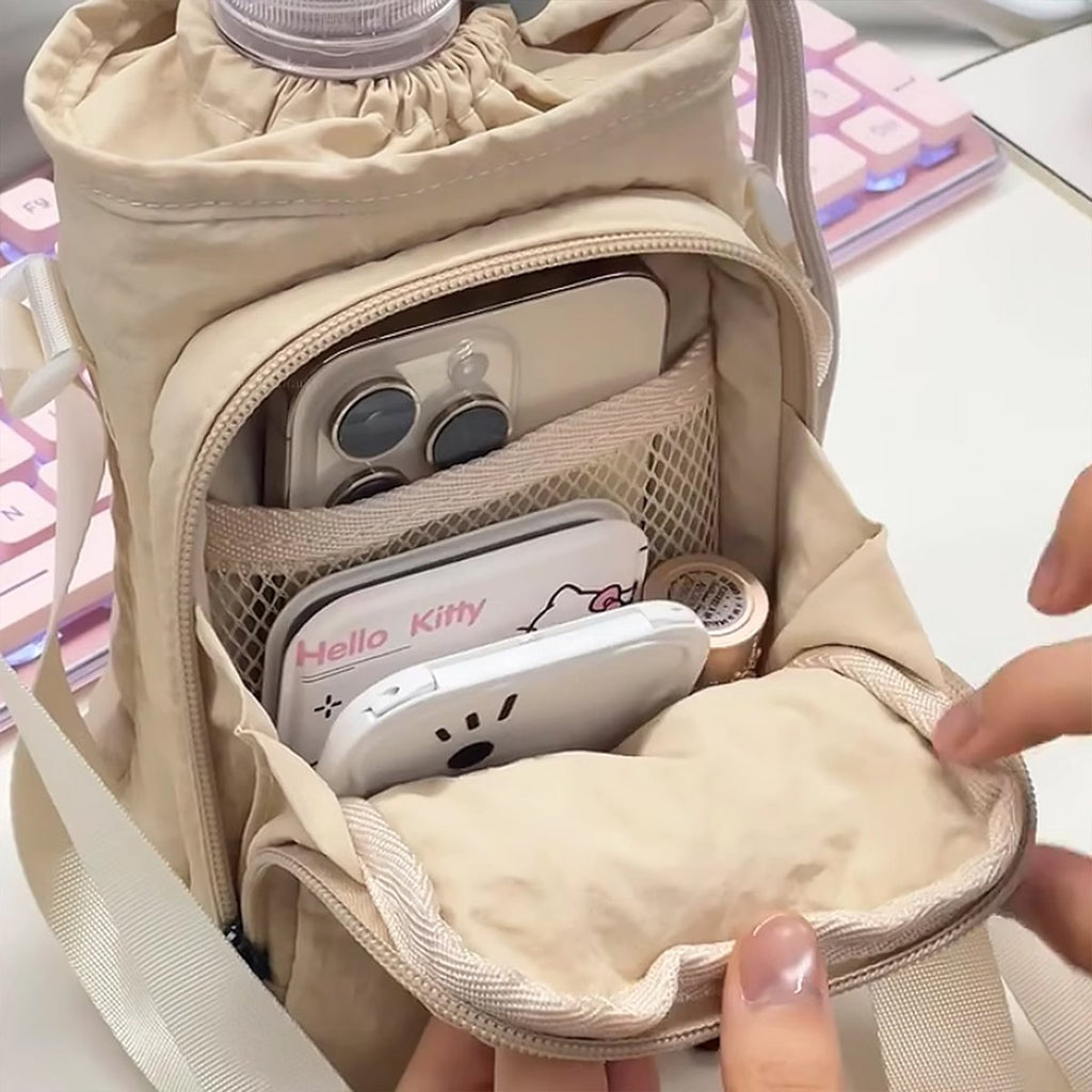 Crossbody Backpack - Water Bottle Umbrella Bag - Women's Crossbody Bag - Mini Bag - Handbag Shoulder Bag - Casual All-Match