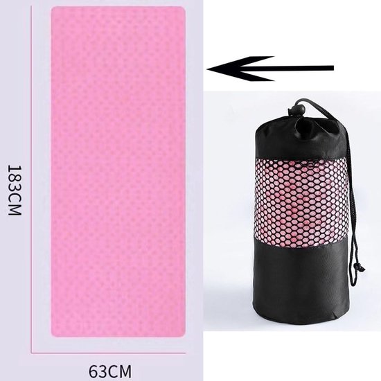 Yoga towel - Yoga towel - Yoga towel - Moisture-regulating and non-slip - Yoga towel - Quick-drying yoga mat fabric - Breathable yoga mat with mesh storage bag - Suitable for hot yoga, pilates and fitness - Pink