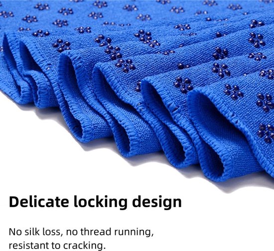 Yoga towel - Moisture-regulating and non-slip - Yoga towel - Quick-drying yoga mat fabric - Breathable yoga mat with mesh storage bag - Suitable for hot yoga, pilates and fitness - Blue