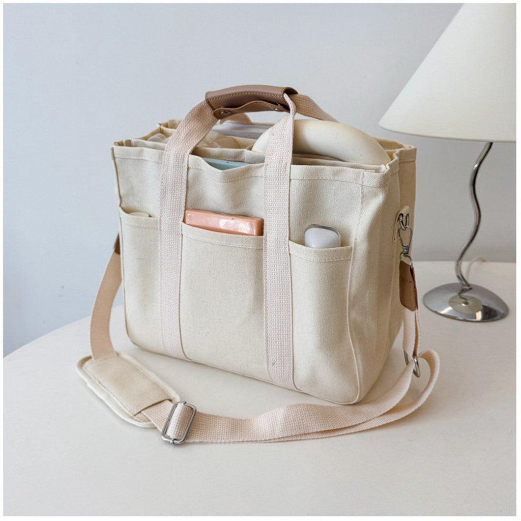 1 Piece Women's Handbags, Women's Shopper Bag with Zipper, Pocket Handbag, Bag with Handle, Large Capacity Wallet, Reusable Handbag, White