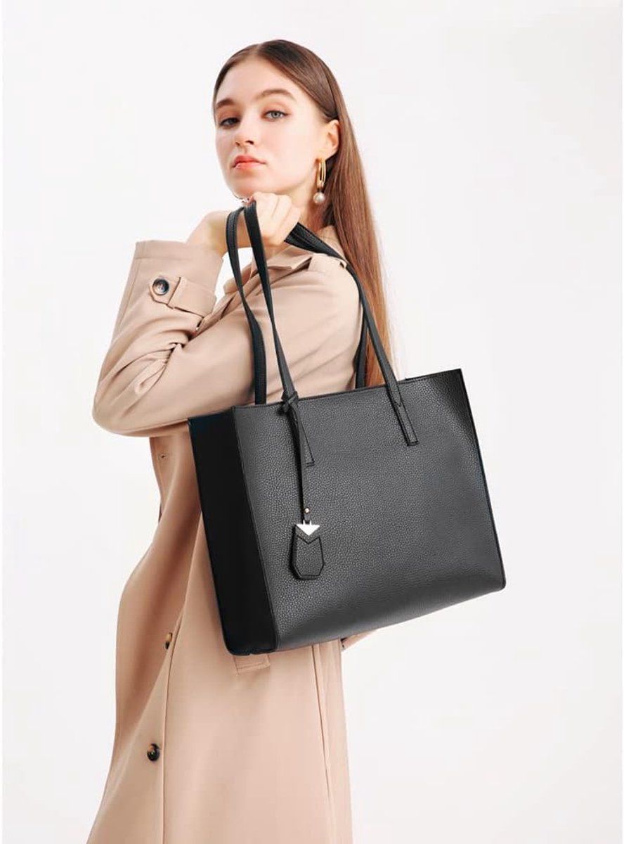 Women's Handbags, large shopping bags for women, Women's shoulder bag, Fashionable casual bag, Zipper closure, for commuting, Black