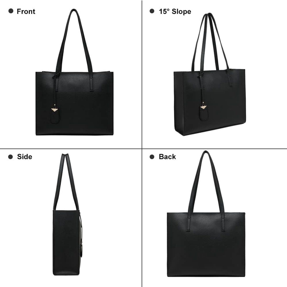 Women's Handbags, large shopping bags for women, Women's shoulder bag, Fashionable casual bag, Zipper closure, for commuting, Black