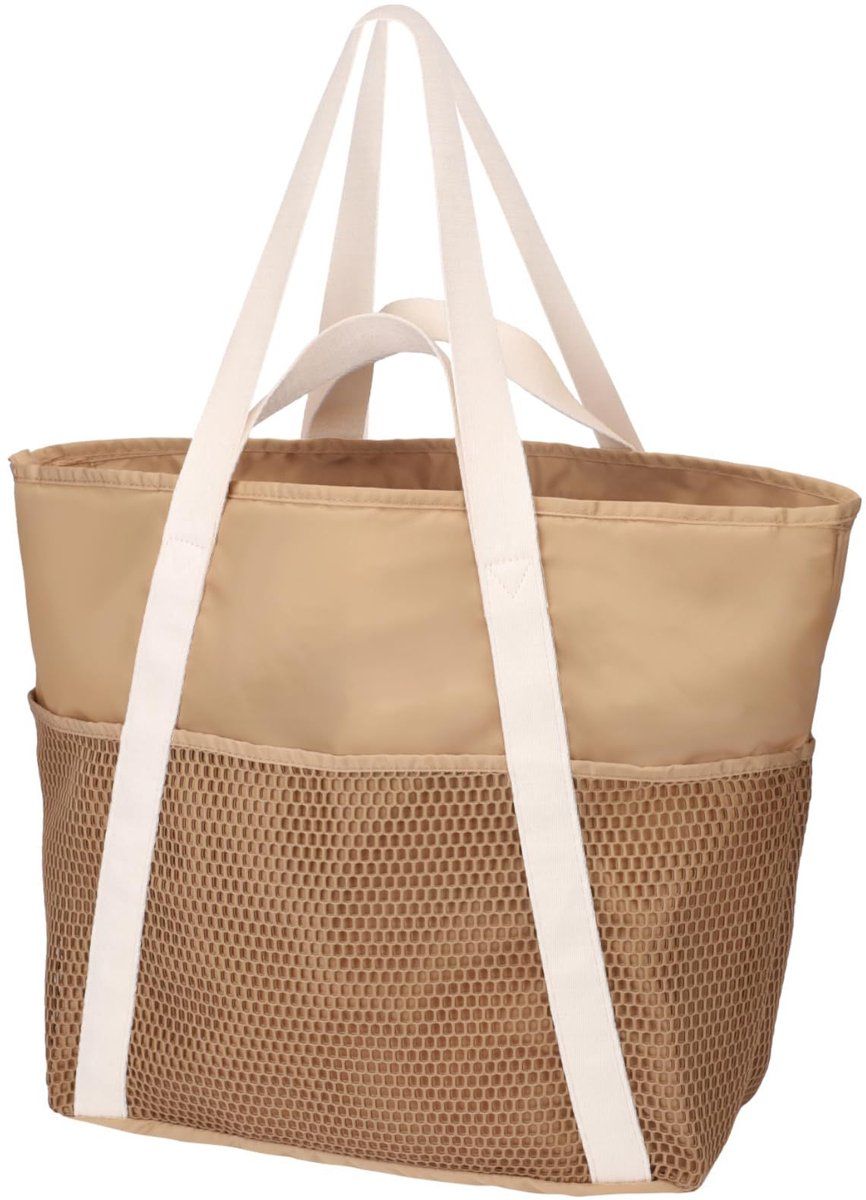 Women's Beach Bag, Beach Bag for the Whole Family, Waterproof Mesh Beach Bag, Fashionable and Versatile Bag for Beach, XXL Brown