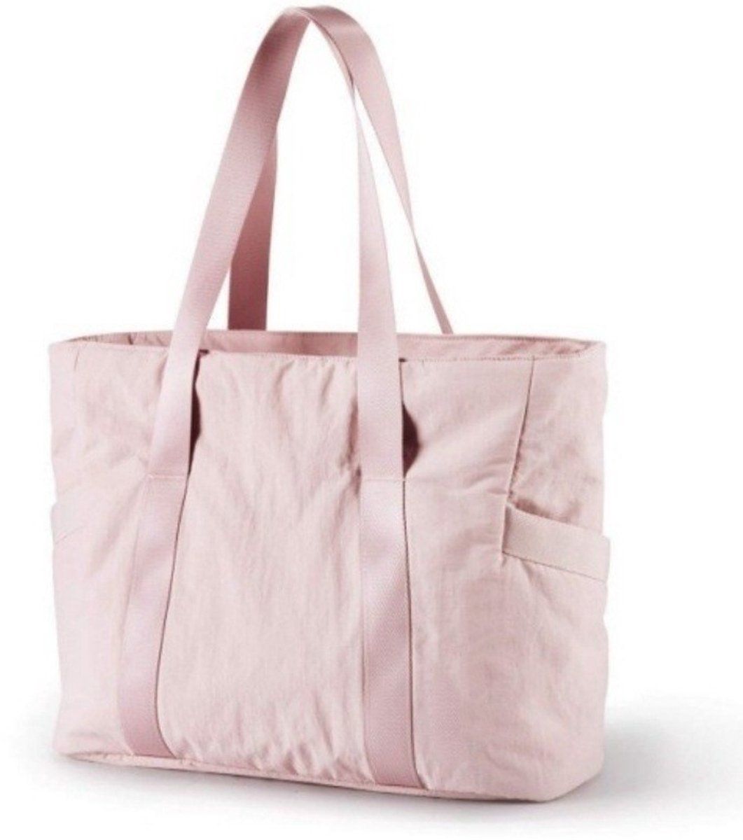 Women's Handbags, Women's Shopper Bag with Zipper, Large Shoulder Bag, Laptop Bag with Laptop Compartment, Women's Zipper Shopper, Pink