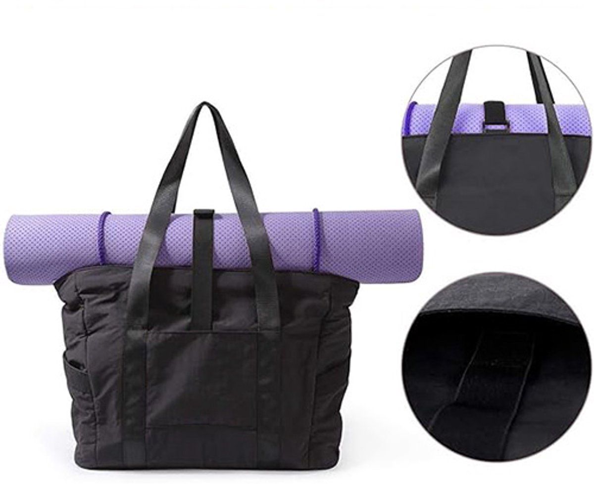 Women's Handbags, Women's Shopper Bag with Zipper, Large Shoulder Bag, Laptop Bag with Laptop Compartment, Women's Zipper Shopper, Black