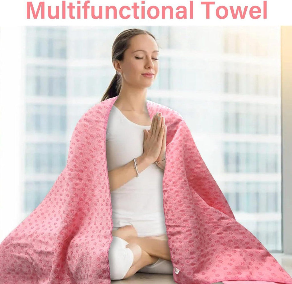 Yoga Mat Cover, Fitness Mat, Sports Towels, With Mesh Carrying Bag, Breathable Yoga Mat Towel, For Fitness Training, Pilates and Fitness, Pink