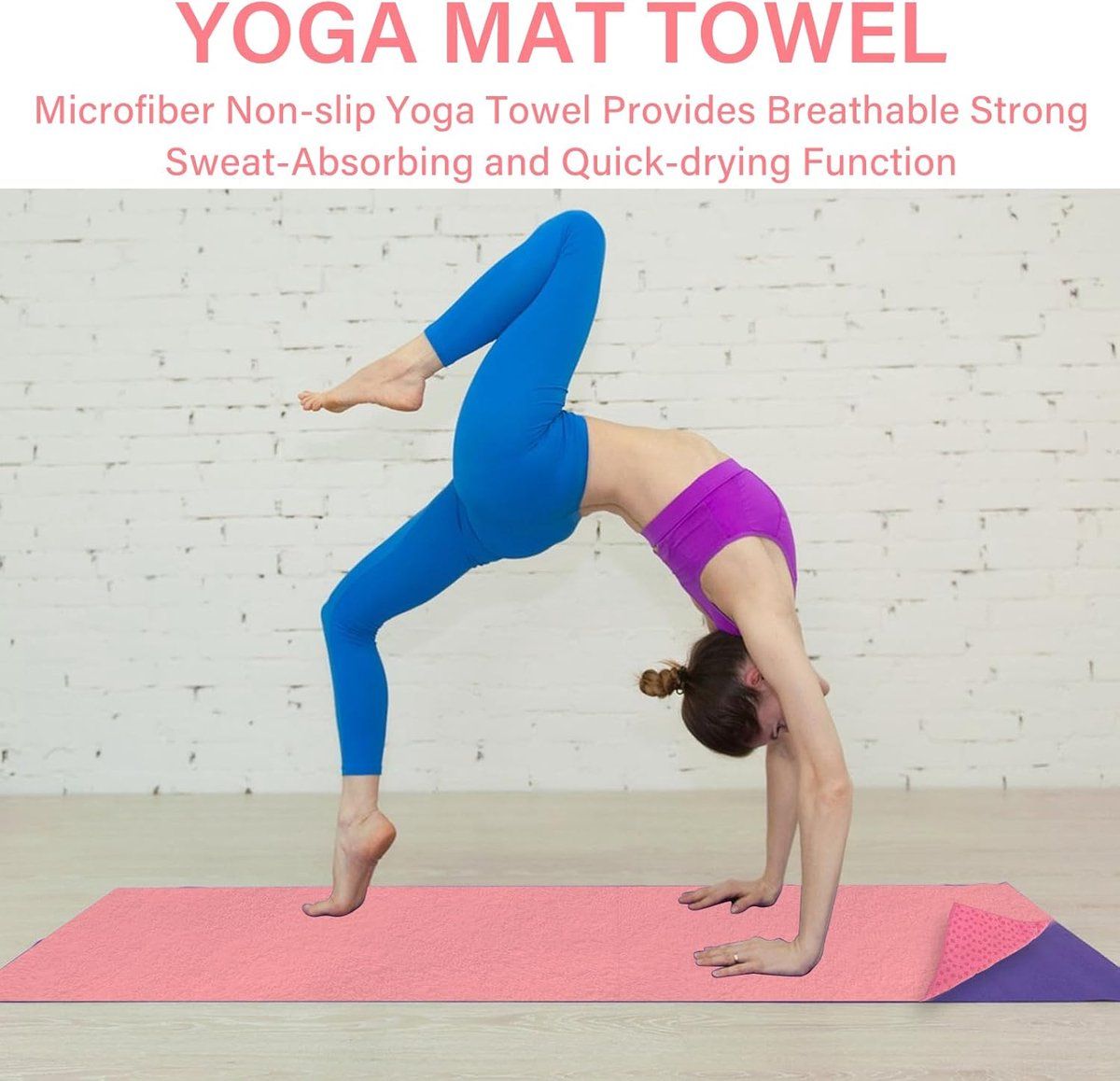 Yoga Mat Cover, Fitness Mat, Sports Towels, With Mesh Carrying Bag, Breathable Yoga Mat Towel, For Fitness Training, Pilates and Fitness, Pink
