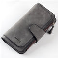 Women Lady Leather Trifold Card Wallet Clutch Checkbook Handbag Zip Purse Card Phone Holder Long Design Lady Fashion Wallets One Size Black