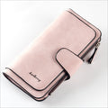 Women Lady Leather Trifold Card Wallet Clutch Checkbook Handbag Zip Purse Card Phone Holder Long Design Lady Fashion Wallets One Size Pink