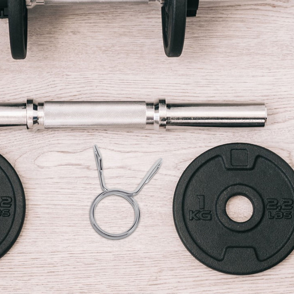 1Pcs Silver Barbell Clamps for Gym Accessories and Fitness Equipment in Workout Sessions