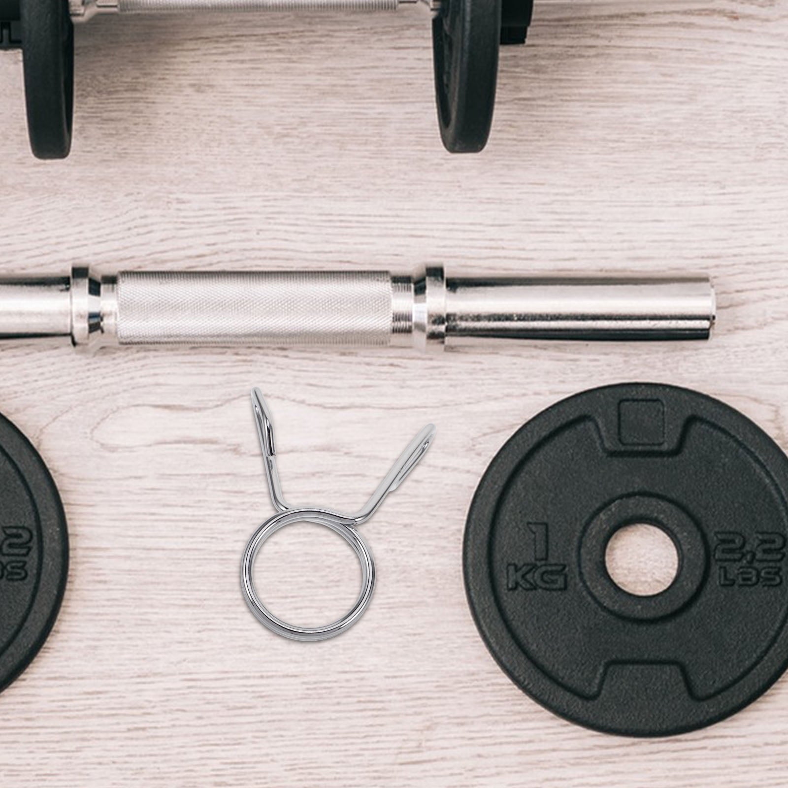 1Pcs Silver Barbell Clamps for Gym Accessories and Fitness Equipment in Workout Sessions