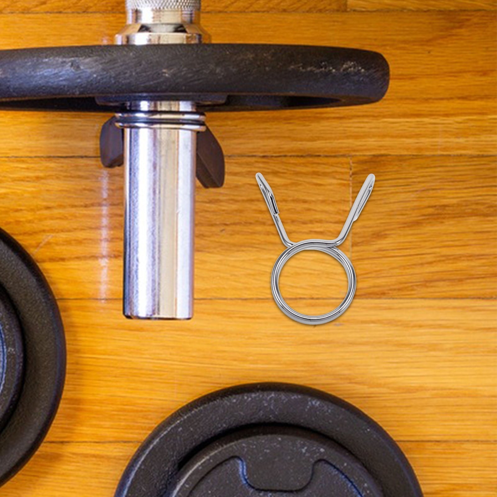 1Pcs Silver Barbell Clamps for Gym Accessories and Fitness Equipment in Workout Sessions