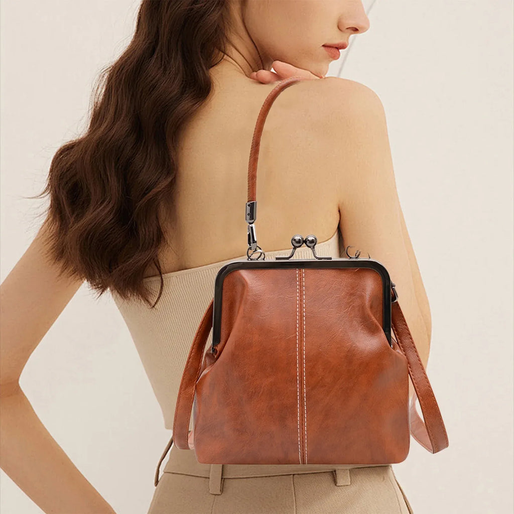 Soft Leather Crossbody Bag for Women, Multi Pocket Lightweight Shoulder Purse and Handbag