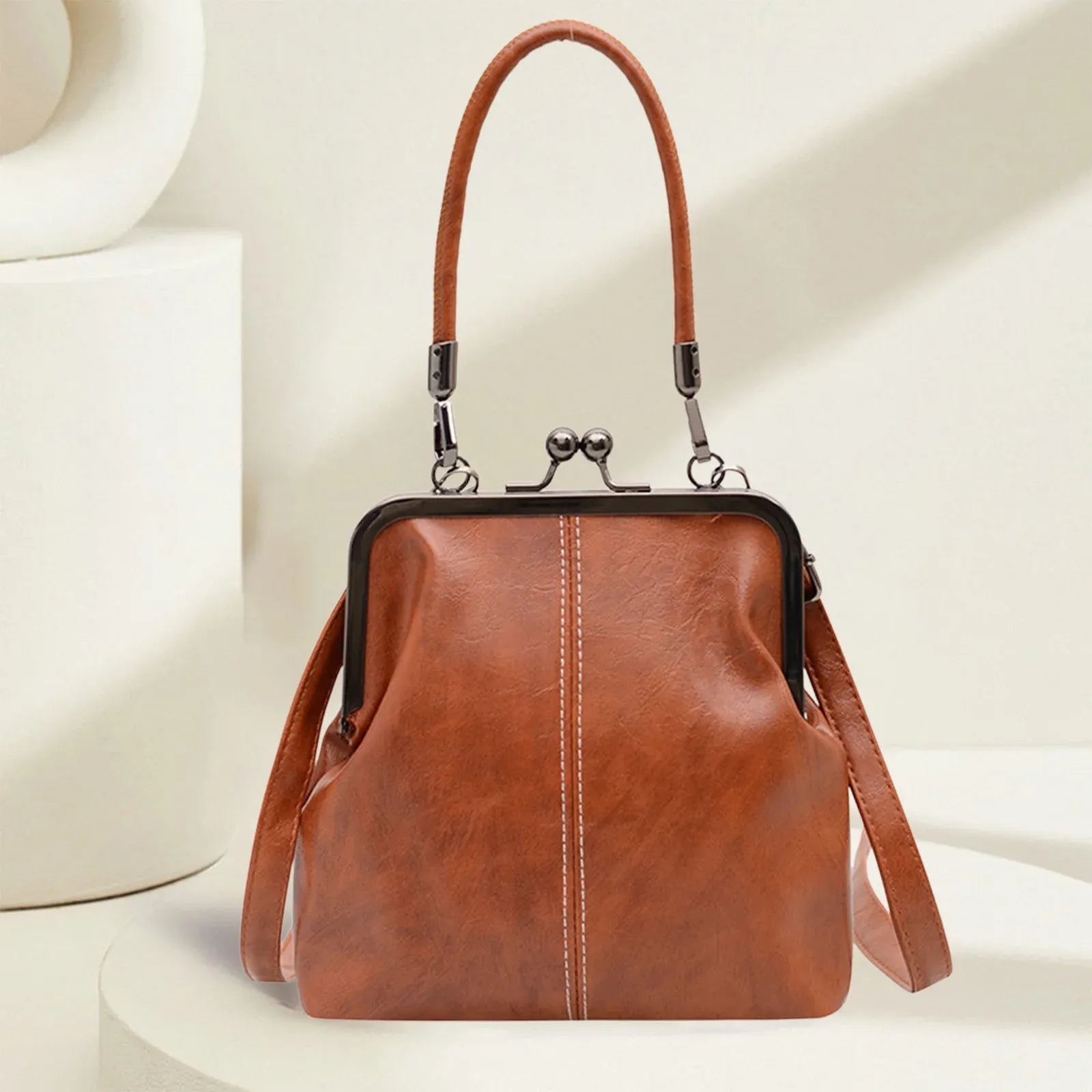 Soft Leather Crossbody Bag for Women, Multi Pocket Lightweight Shoulder Purse and Handbag