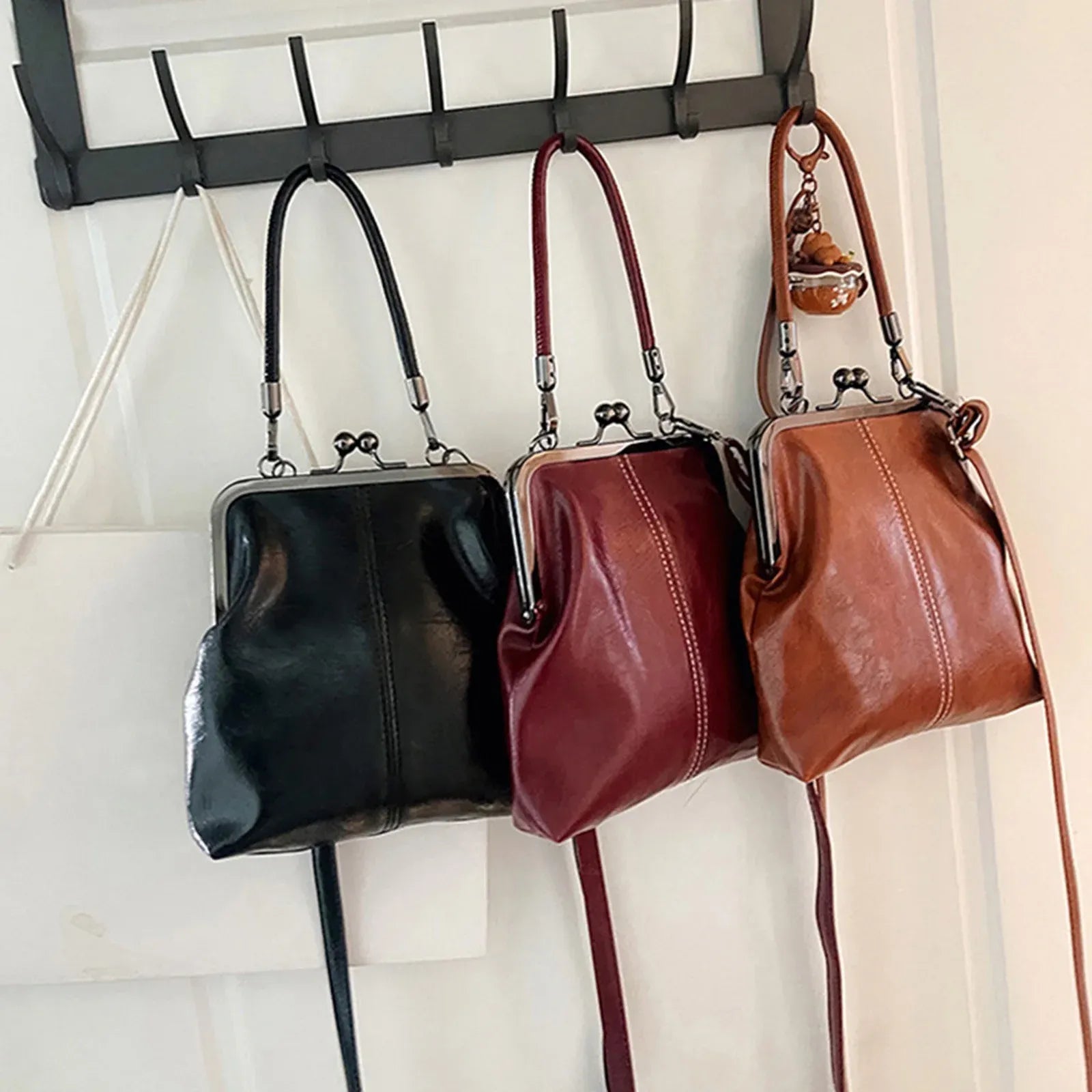 Soft Leather Crossbody Bag for Women, Multi Pocket Lightweight Shoulder Purse and Handbag