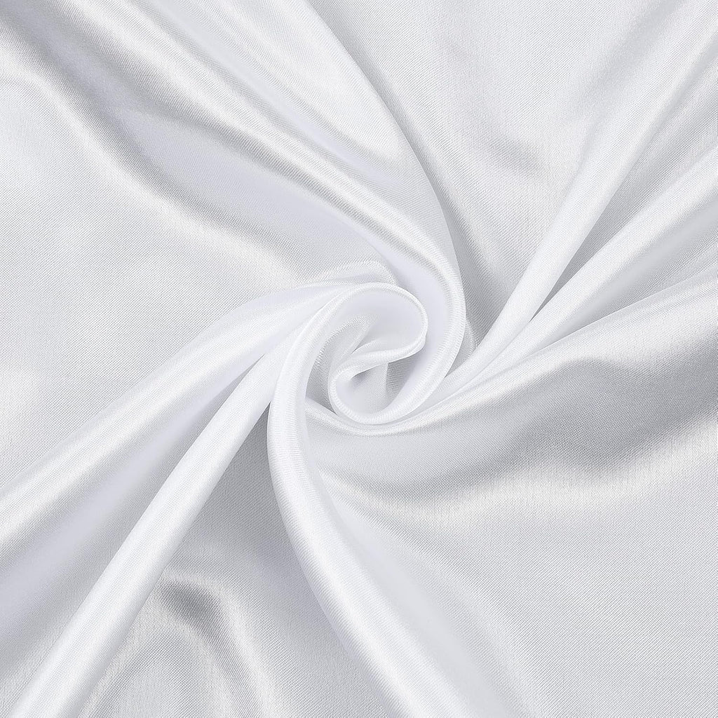 Xindojuz White Head Scarf for Women Girls, Silk Satin Neck Scarf for Hair Women's Scarves, Fashion Square Bandana Purse Scarves for Handbags Sleeping Wrapping at Night (35.4 Inch/90 cm)