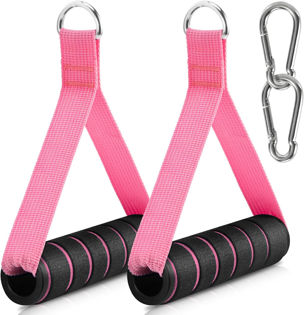 2 Pack Upgraded Exercise Handles, Gym Handle Equipment for Cable Machine Attachments, Strength Training Workout, Pilates, Home Gym, Resistance Bands, Heavy Duty Workout Accessories