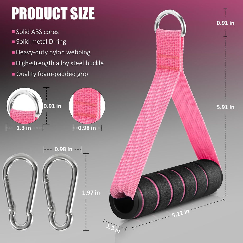 2 Pack Upgraded Exercise Handles, Gym Handle Equipment for Cable Machine Attachments, Strength Training Workout, Pilates, Home Gym, Resistance Bands, Heavy Duty Workout Accessories