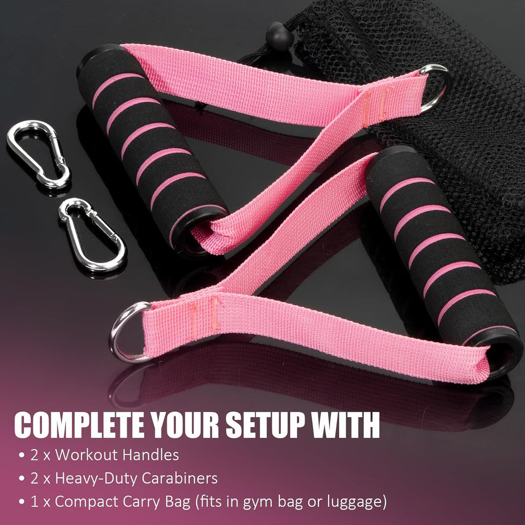 2 Pack Upgraded Exercise Handles, Gym Handle Equipment for Cable Machine Attachments, Strength Training Workout, Pilates, Home Gym, Resistance Bands, Heavy Duty Workout Accessories